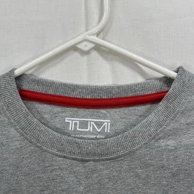 Tumi Crewneck Shirt Mens Large Long Sleeve Gray Air India Travel Tee Airlines - Thumbnail 4