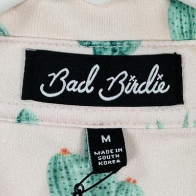 Bad Birdie Golf Polo Shirt Mens Medium Pink Green Cactus Thorn In Your Side NEW - Thumbnail 6