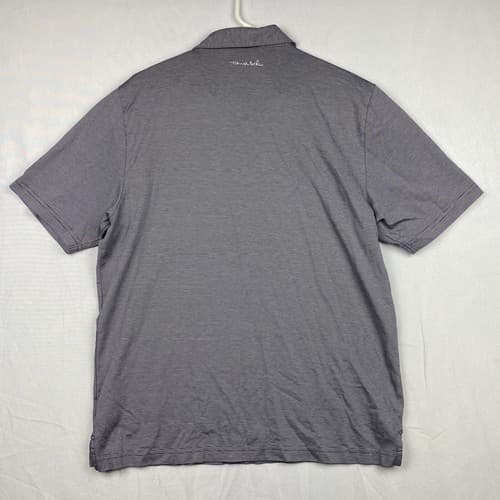 Travis Mathew Golf Polo Mens Large Short Sleeve Shirt Striped Purple - Thumbnail 4
