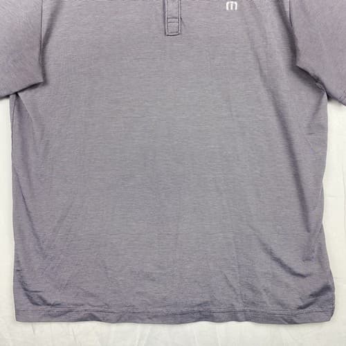 Travis Mathew Golf Polo Mens Large Short Sleeve Shirt Striped Purple - Thumbnail 5