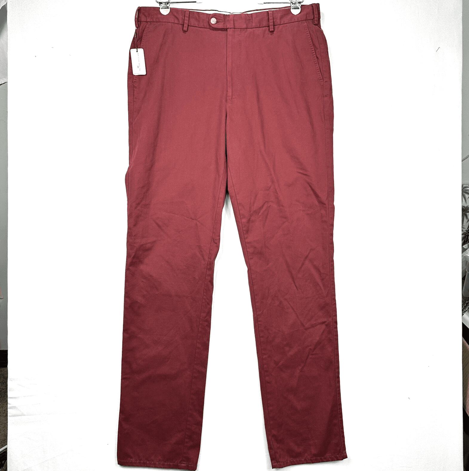 Peter Millar Mens Raleigh Washed Twill Chino Pants 38 x 34 Burgundy Red NEW - Image 1