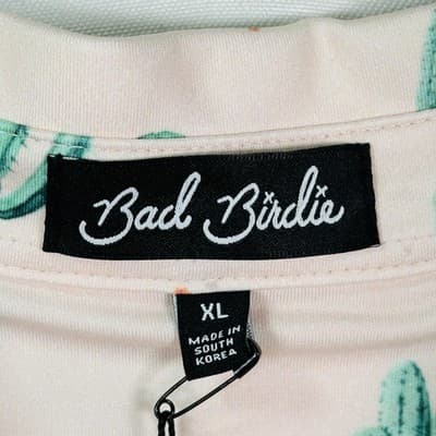 Bad Birdie Golf Polo Shirt Mens XL Pink Green Thorn in Your Side Cactus NEW - Thumbnail 6
