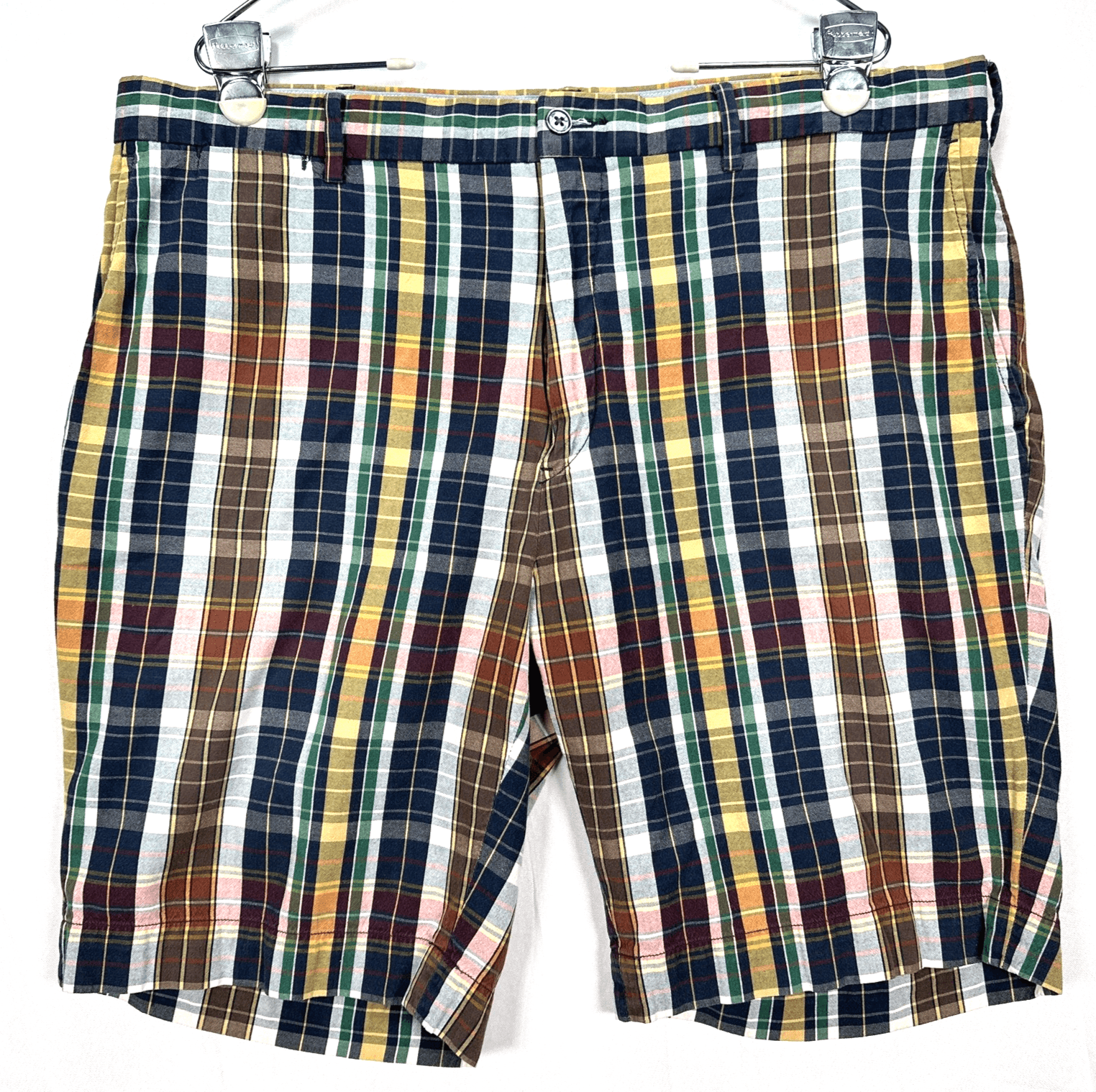 Ralph Lauren Indian Madras Shorts Men 38 Multicolor Plaid Preppy Bermuda Vintage - Image 1