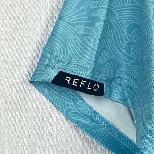 Reflo Golf Polo Shirt Icons Series Mens XL Blue Wave Geometric Short Sleeve EUC - Thumbnail 7