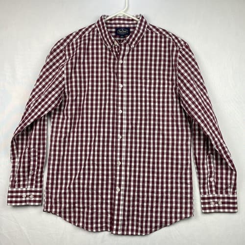 Nat Nast Shirt Mens Large Purple Gingham Plaid Long Sleeve Button Down Cotton - Thumbnail 2