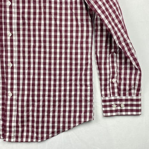 Nat Nast Shirt Mens Large Purple Gingham Plaid Long Sleeve Button Down Cotton - Thumbnail 5