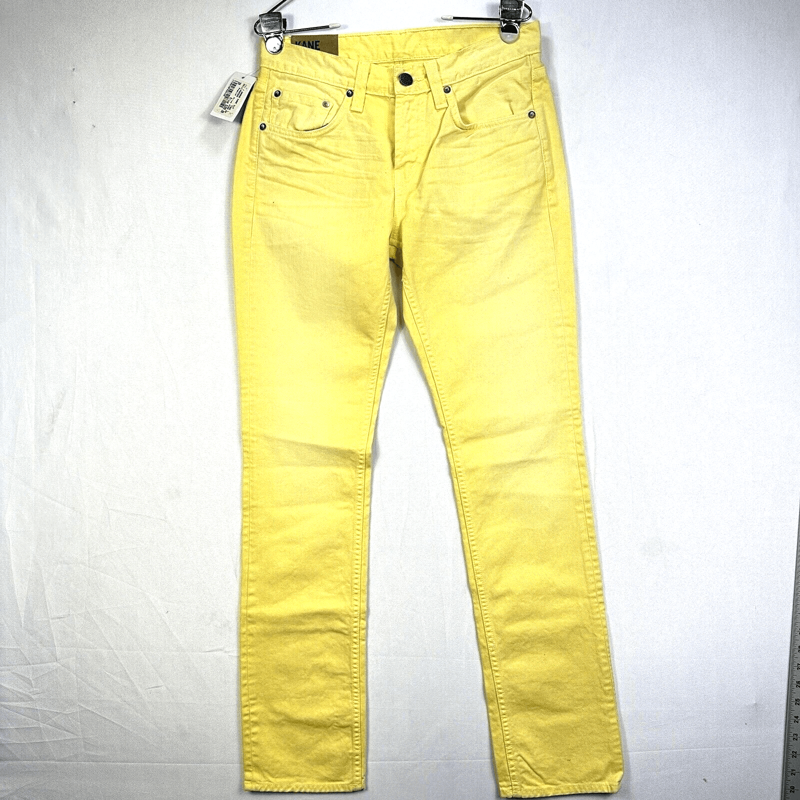 J Brand Kane Slim Fit Jeans Mens 29 x 33 Fade Lemon Yellow Denim Pants NEW $209 - Image 1