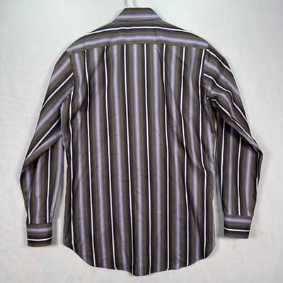 Etro Designer Shirt Mens 39 - Medium Multicolor Striped Button Up Made in Italy - Thumbnail 3