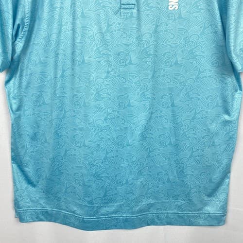 Reflo Golf Polo Shirt Icons Series Mens XL Blue Wave Geometric Short Sleeve EUC - Thumbnail 4