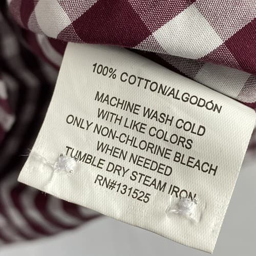 Nat Nast Shirt Mens Large Purple Gingham Plaid Long Sleeve Button Down Cotton - Thumbnail 10