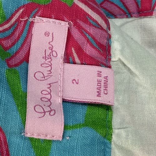 Lilly Pulitzer Womens Skort Size 2 Originals Aqua Short Skirt Pink Blue Floral - Thumbnail 4