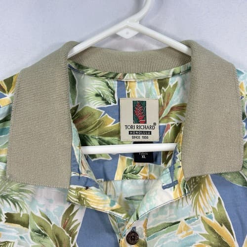 Vintage Tori Richard Polo Shirt Mens XL Hawaiian Multicolor Floral Short Sleeve - Thumbnail 7