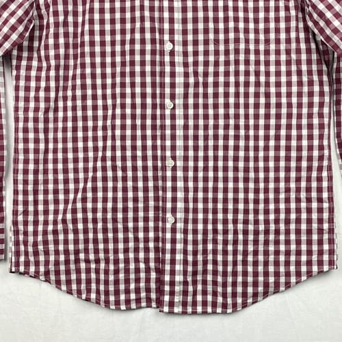 Nat Nast Shirt Mens Large Purple Gingham Plaid Long Sleeve Button Down Cotton - Thumbnail 4