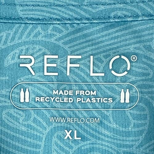 Reflo Golf Polo Shirt Icons Series Mens XL Blue Wave Geometric Short Sleeve EUC - Thumbnail 10