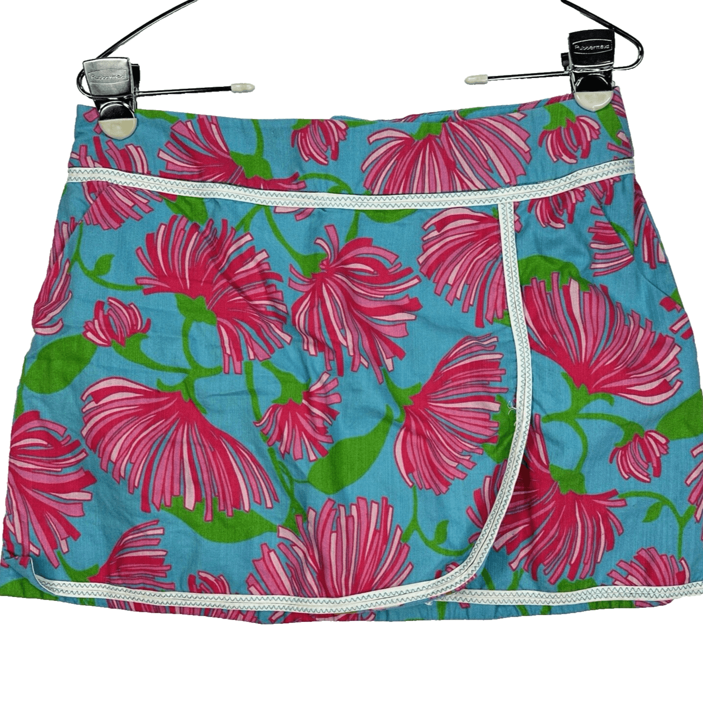 Lilly Pulitzer Womens Skort Size 2 Originals Aqua Short Skirt Pink Blue Floral - Image 1