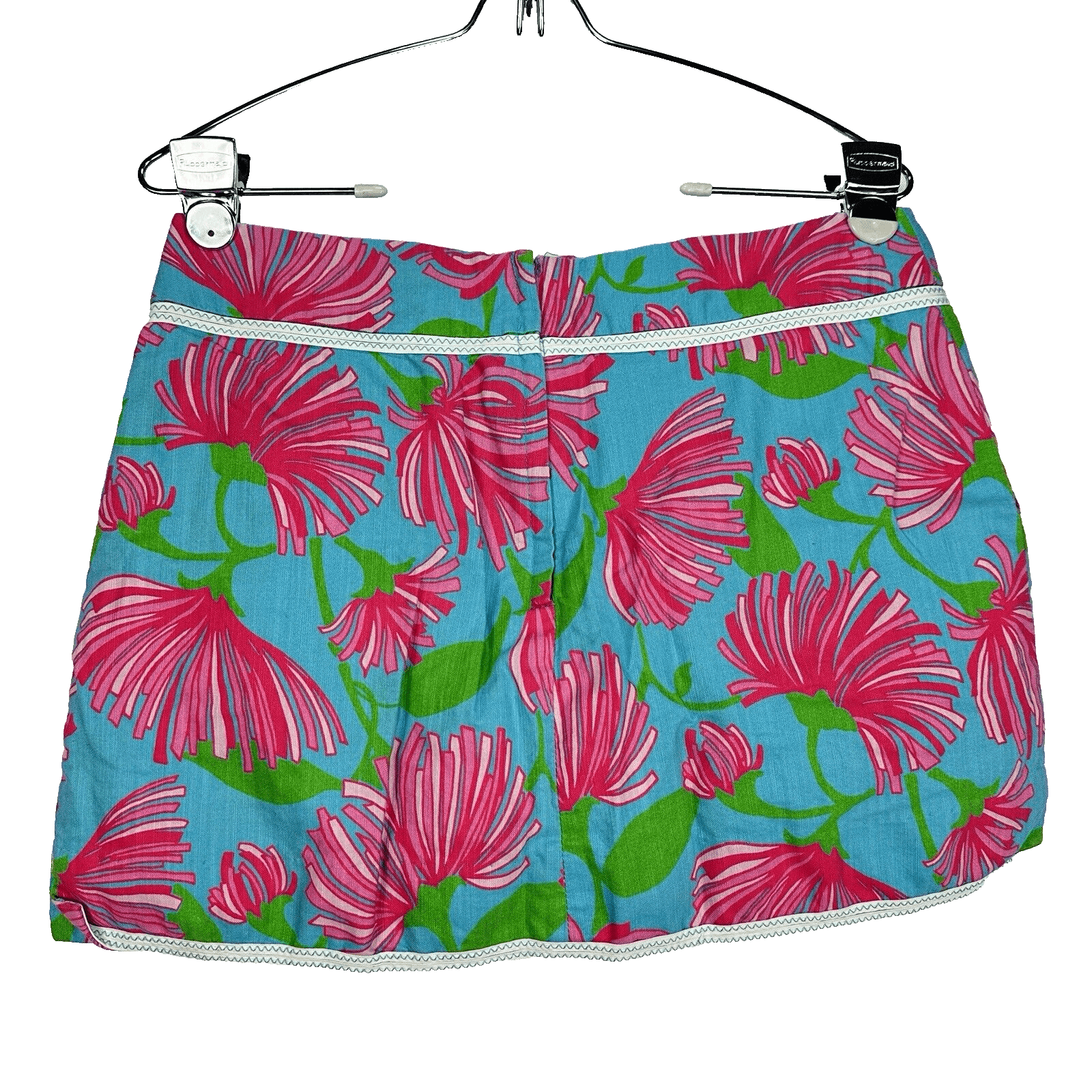 Lilly Pulitzer Womens Skort Size 2 Originals Aqua Short Skirt Pink Blue Floral - Thumbnail 2