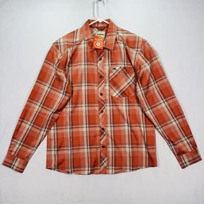 Simms Outpost Shirt Mens Medium Red Plaid Long Sleeve Button Fishing Outdoor NEW - Thumbnail 2