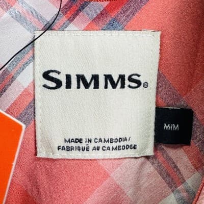 Simms Outpost Shirt Mens Medium Red Plaid Long Sleeve Button Fishing Outdoor NEW - Thumbnail 6