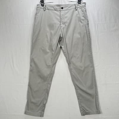 Birddogs Golf Lined Pants Mens 34 X 30 Gray Stretch Chino Performance Zip Pocket - Thumbnail 2