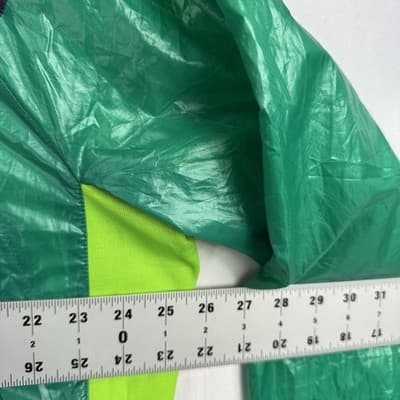 Sabit Tanoshinde Mens 3X Hooded Windbreaker Jacket Green Purple Streetwear Zip - Thumbnail 11