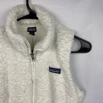 Patagonia Los Gatos Vest Womens XS White Full Zip High Pile Fleece Front Pockets - Thumbnail 4