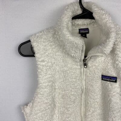 Patagonia Los Gatos Vest Womens XS White Full Zip High Pile Fleece Front Pockets - Thumbnail 5