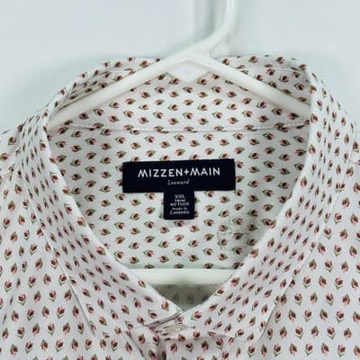 Mizzen Main Leeward Shirt Mens 2XL Wine Todos Plaid Trim Fit Button Down NEW - Thumbnail 6