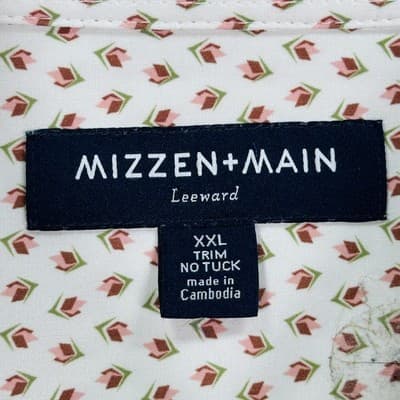 Mizzen Main Leeward Shirt Mens 2XL Wine Todos Plaid Trim Fit Button Down NEW - Thumbnail 7