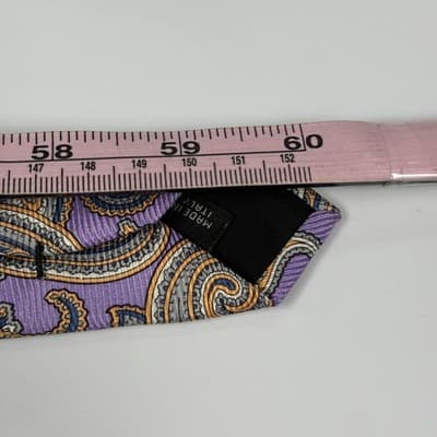 Jos. A. Bank 100% Silk Tie Mens Purple Paisley Woven Classic Italy Necktie NEW - Thumbnail 8
