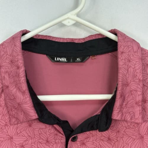 UNRL Golf Polo Shirt Mens Sz XL Red Floral Stretch Performance Short Sleeve Logo - Thumbnail 7