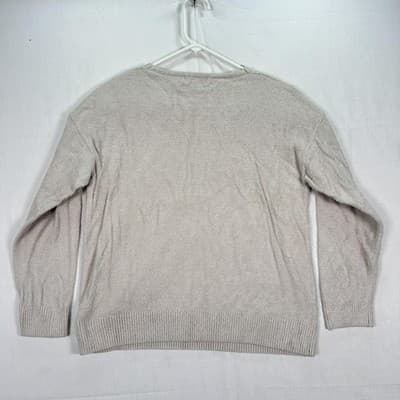 Barefoot Dreams CozyChic Lite Sweater Womens Petite Medium Gray V Neck Pullover - Thumbnail 2