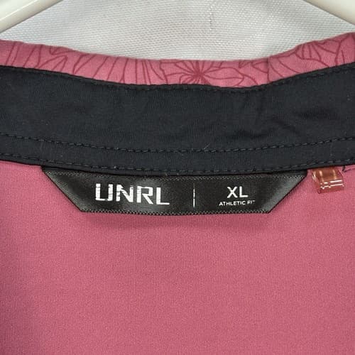 UNRL Golf Polo Shirt Mens Sz XL Red Floral Stretch Performance Short Sleeve Logo - Thumbnail 8
