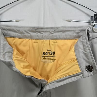 Birddogs Golf Lined Pants Mens 34 X 30 Gray Stretch Chino Performance Zip Pocket - Thumbnail 5