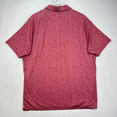 UNRL Golf Polo Shirt Mens Sz XL Red Floral Stretch Performance Short Sleeve Logo - Thumbnail 3