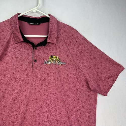 UNRL Golf Polo Shirt Mens Sz XL Red Floral Stretch Performance Short Sleeve Logo - Thumbnail 5