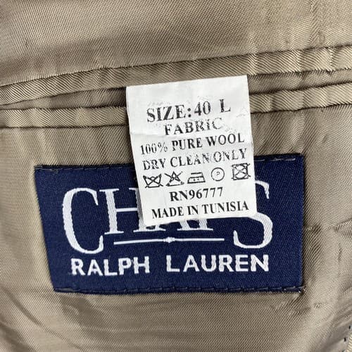 Chaps Ralph Lauren Mens 40 L Sport Coat Blazer Wool Tan Suit Jacket 3-Button - Thumbnail 11