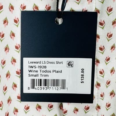 Mizzen Main Leeward Shirt Mens 2XL Wine Todos Plaid Trim Fit Button Down NEW - Thumbnail 5