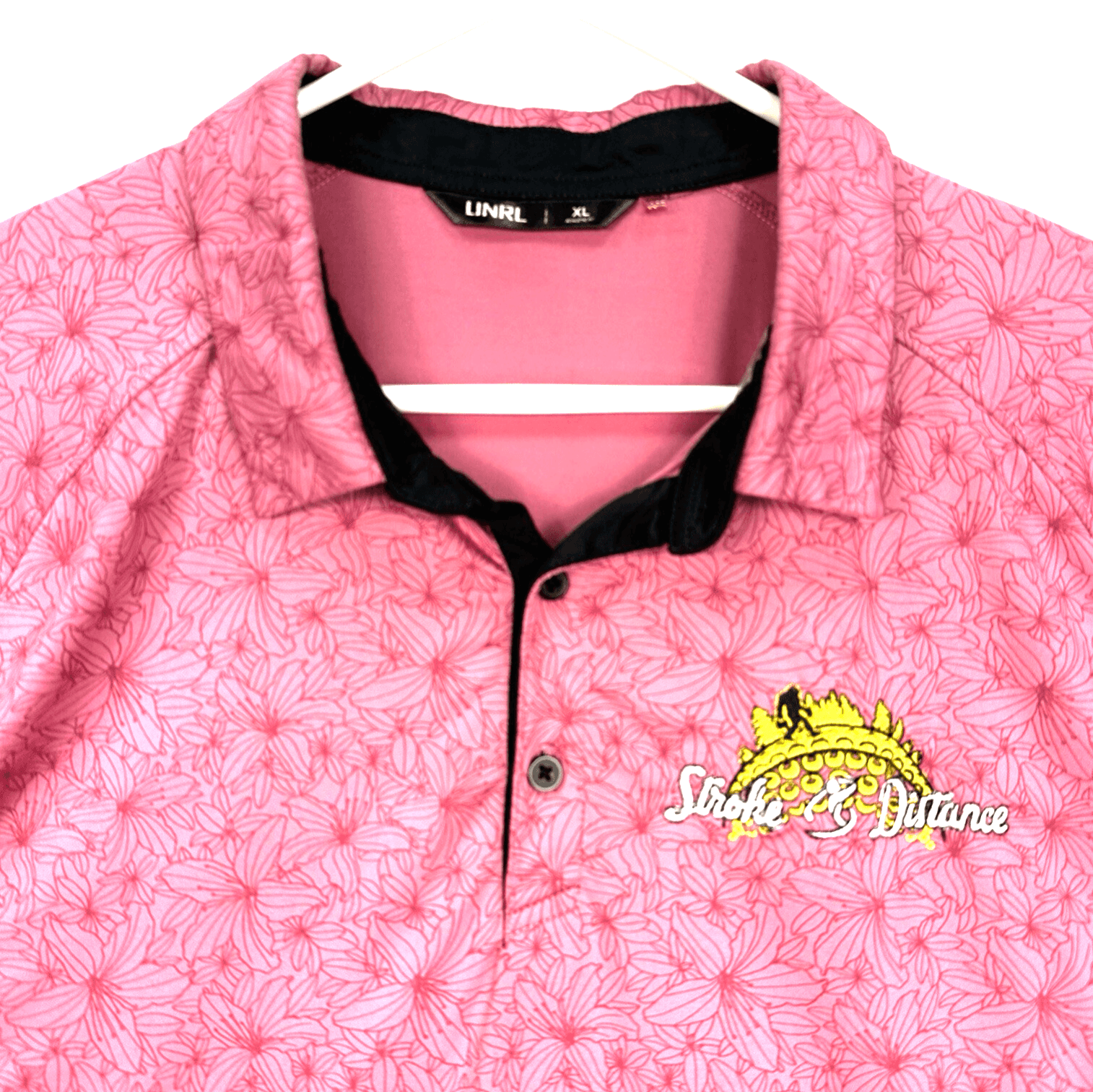 UNRL Golf Polo Shirt Mens Sz XL Red Floral Stretch Performance Short Sleeve Logo - Image 1