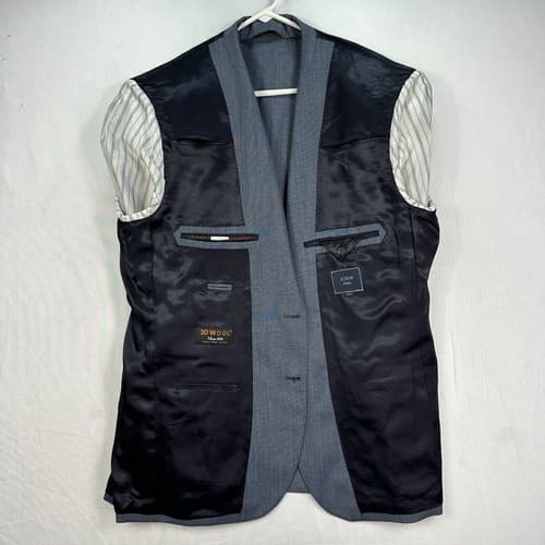 J Crew Ludlow Blazer Mens 44 R Sport Coat Blue Tollegno 1900 3D Wool Suit Jacket - Thumbnail 5