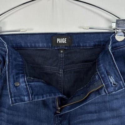 Paige Federal Jeans Mens 38 x 33 Blue Slim Straight Clarington Dark Wash - Thumbnail 4