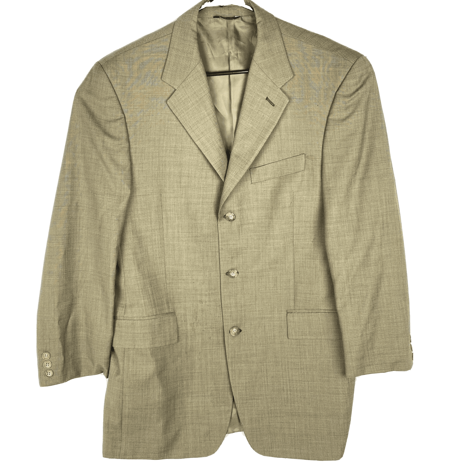 Chaps Ralph Lauren Mens 40 L Sport Coat Blazer Wool Tan Suit Jacket 3-Button - Image 1