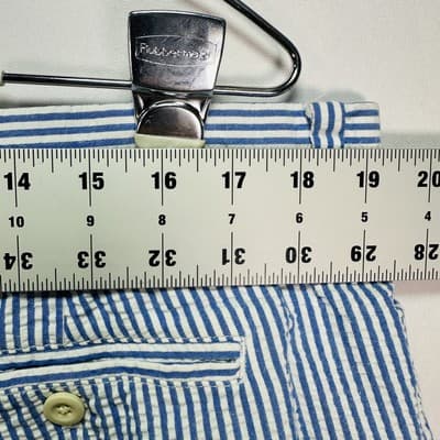 Vineyard Vines Breaker Shorts Mens 38 Blue White Seersucker Stripe Cotton 8" - Thumbnail 8