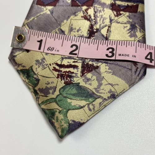 Vintage Christian Dior Monsieur Silk Floral Watercolor Tie Multicolor Abstract - Thumbnail 8