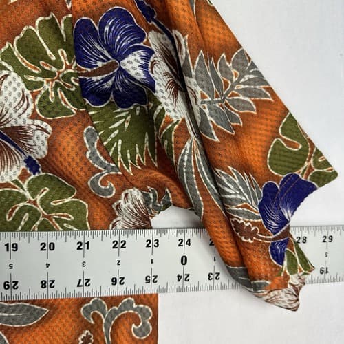 ODO Hawaiian Shirt Mens XL Multicolor Flora Button Up Mesh Short Sleeve Hibiscus - Thumbnail 6