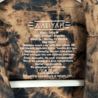 Aaliyah Long Sleeve T-Shirt Womens Medium Black Tie Dye Crewneck Graphic Tee - Thumbnail 7