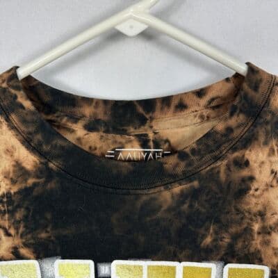 Aaliyah Long Sleeve T-Shirt Womens Medium Black Tie Dye Crewneck Graphic Tee - Thumbnail 6