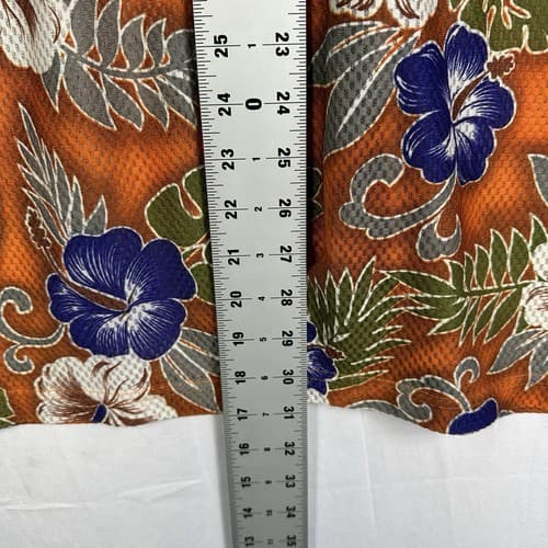 ODO Hawaiian Shirt Mens XL Multicolor Flora Button Up Mesh Short Sleeve Hibiscus - Thumbnail 7
