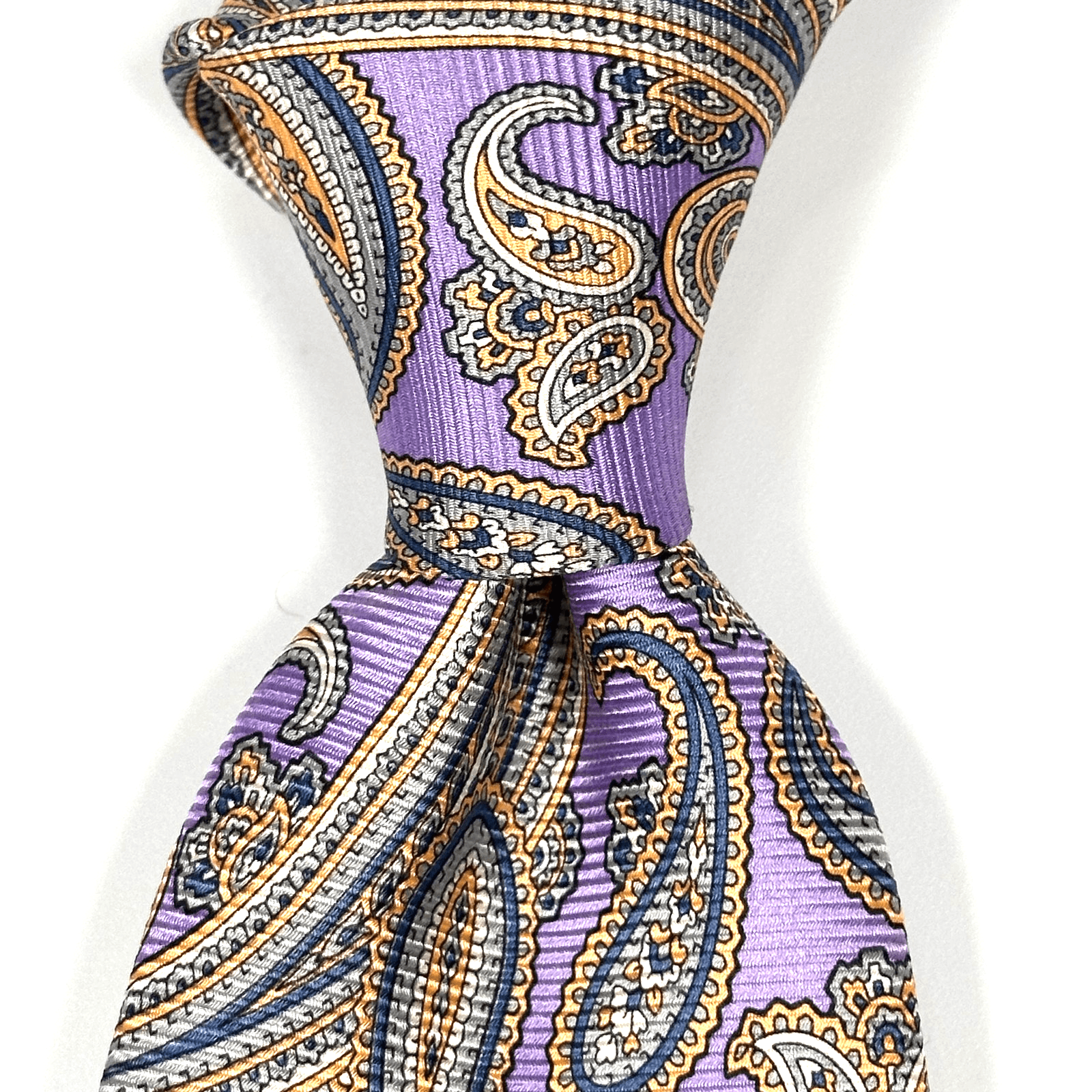 Jos. A. Bank 100% Silk Tie Mens Purple Paisley Woven Classic Italy Necktie NEW - Thumbnail 3