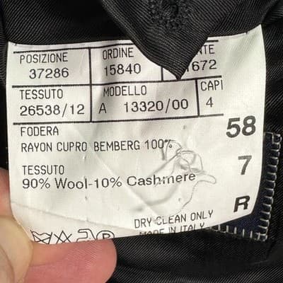 Canali Blazer Mens 46R Gray Windowpane Plaid Wool Cashmere Suit Jacket Italy - Thumbnail 11