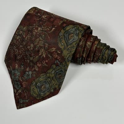 Canali Mens Silk Tie Multicolor Floral Paisley Necktie Vintage Italy 3.5" x 58" - Thumbnail 3